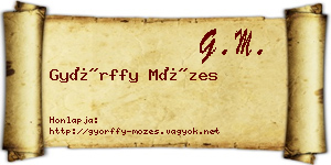 Győrffy Mózes névjegykártya